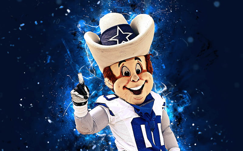 Rowdy mascot, Dallas Cowboys, abstract art, NFL, creative, USA, Dallas Cowboys mascot, National Football League, NFL mascots, official mascot, HD wallpaper