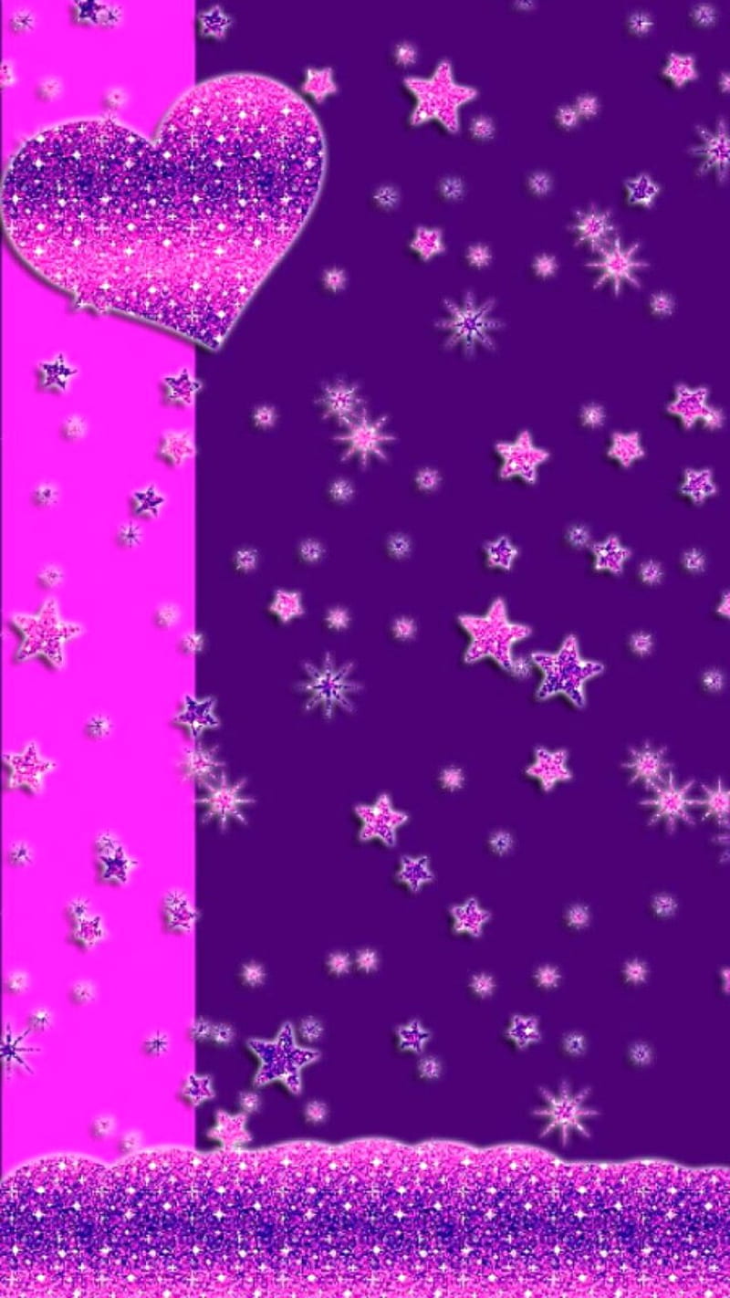 LV Supreme, glitter, corazones, pink, purple, whatever, HD phone