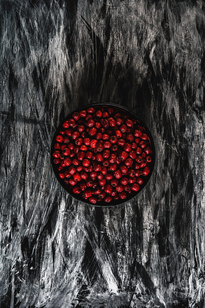 rowan, berries, red, bowl, HD phone wallpaper