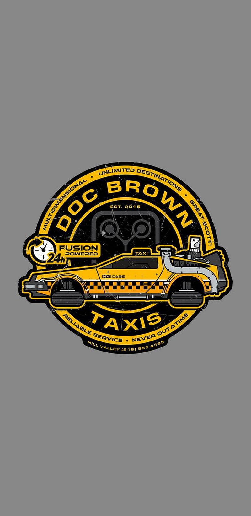 Back to The Future, taxi, note 8, doc brown, delorean, logo, HD phone wallpaper