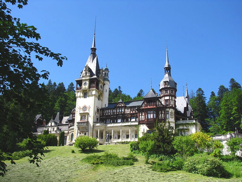 Peles Castle eastern europe Romania most beautiful landscapes, architecture, castles, palaces, romania, eastern europe, romanian people landscapes, most beautiful european countries, HD wallpaper