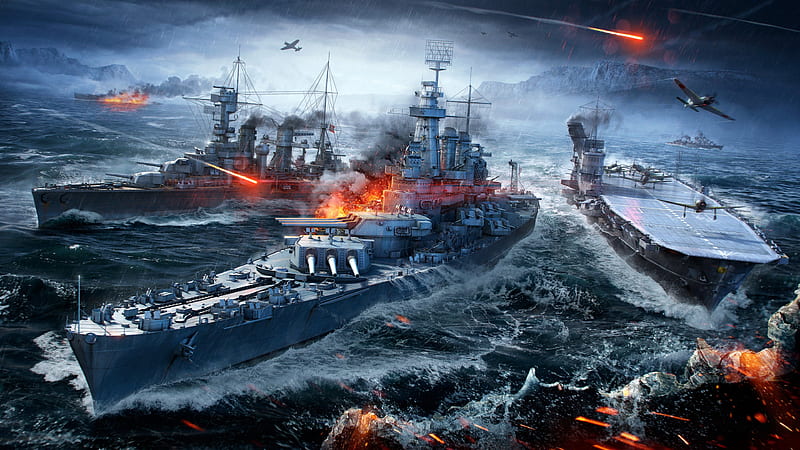 World of Warships ships, WoWS, HD wallpaper