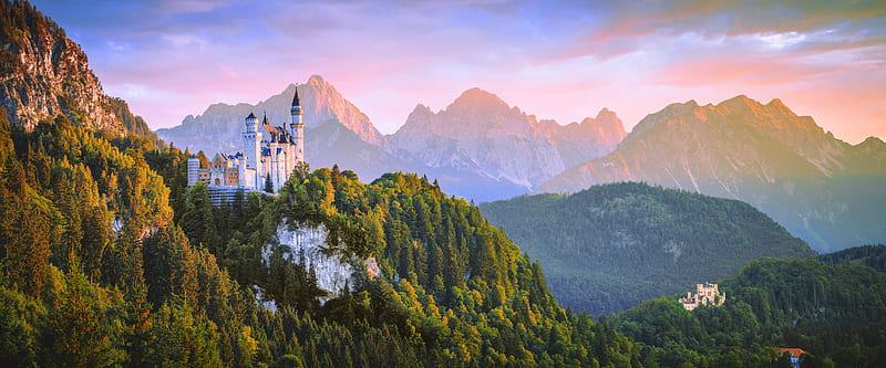 Castles, Neuschwanstein Castle, Castle , Germany , Bavarian Alps , Mountain, HD wallpaper