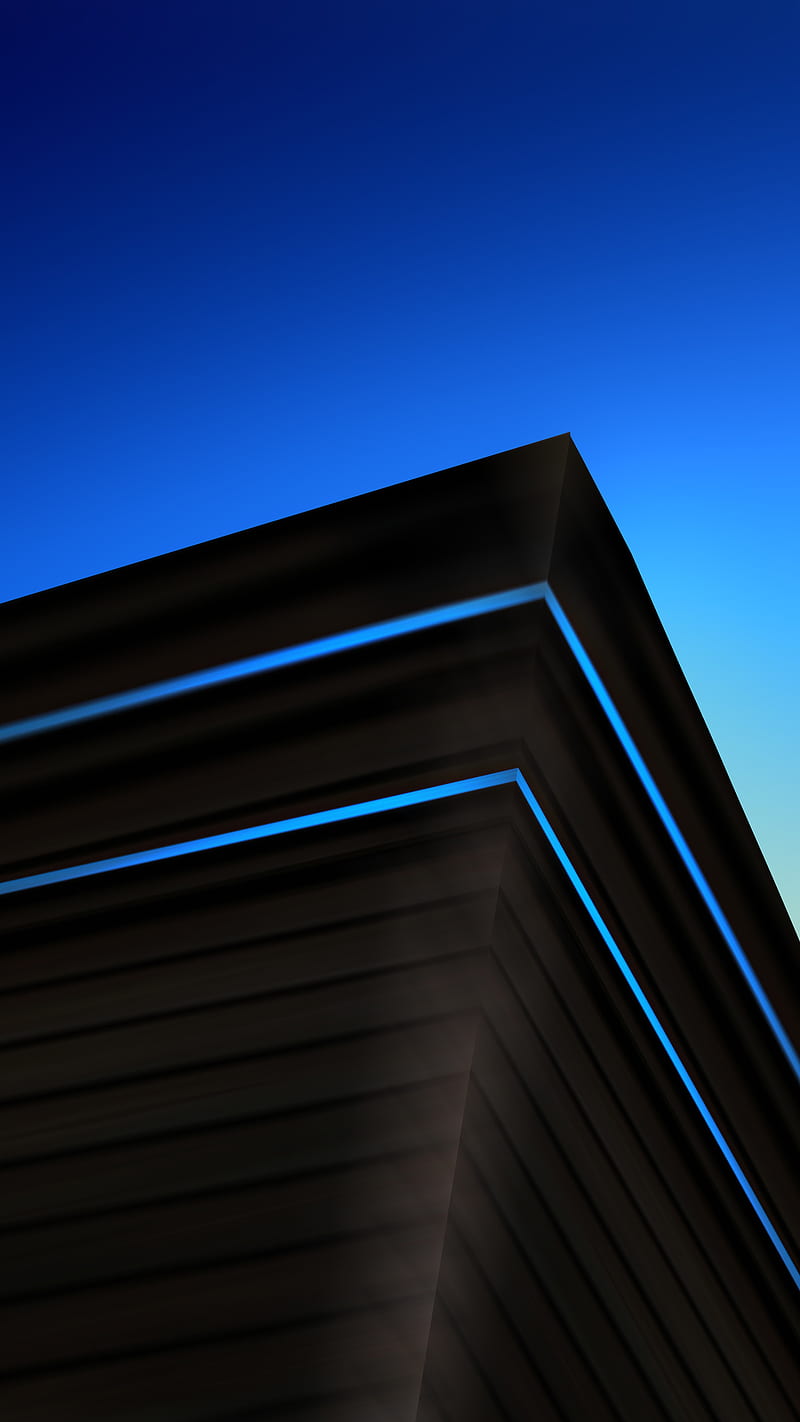 Black n Blue, abstract, android, architecture, background, desenho, material, minimalist, HD phone wallpaper