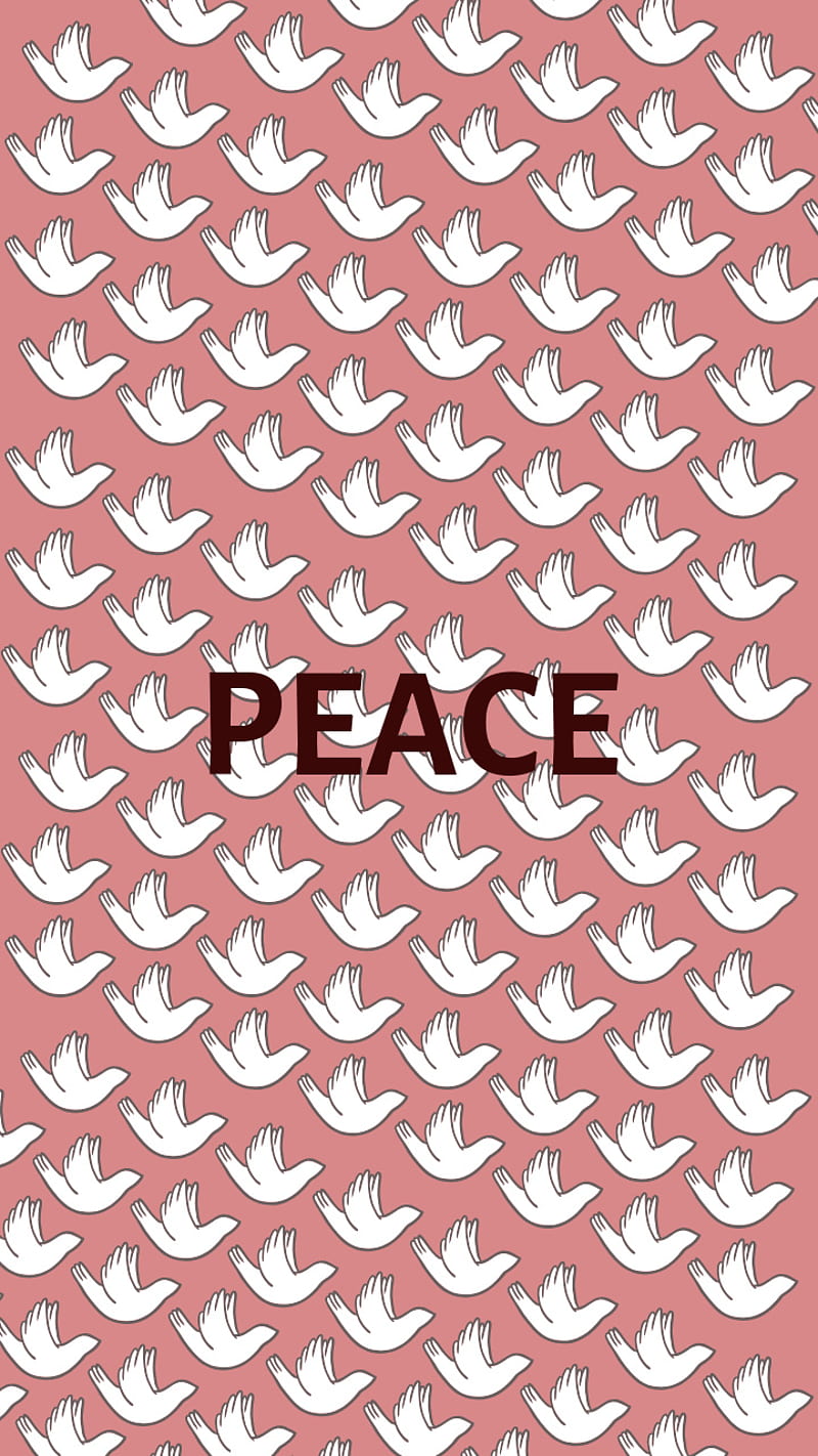 Peace, classy, dove iphone, peach, phone, pink white, HD phone wallpaper