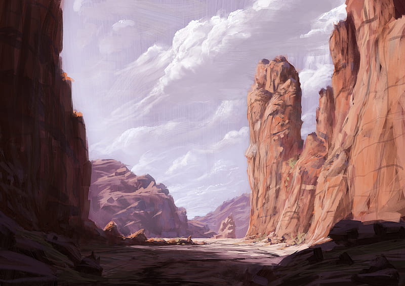 canyon, rocks, art, HD wallpaper