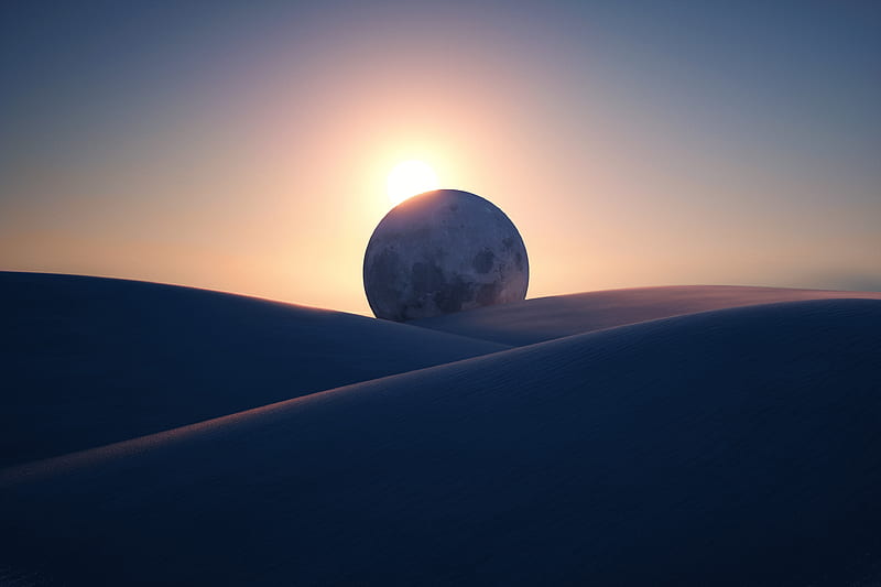 Eclipse at Desert, HD wallpaper