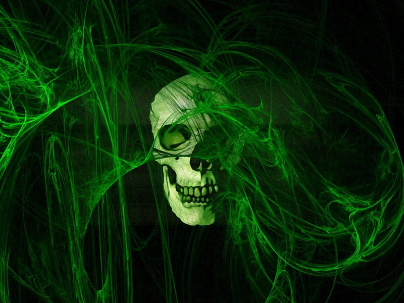 Dark Green Skull, green, dark, mythic, skull, mist, HD wallpaper | Peakpx