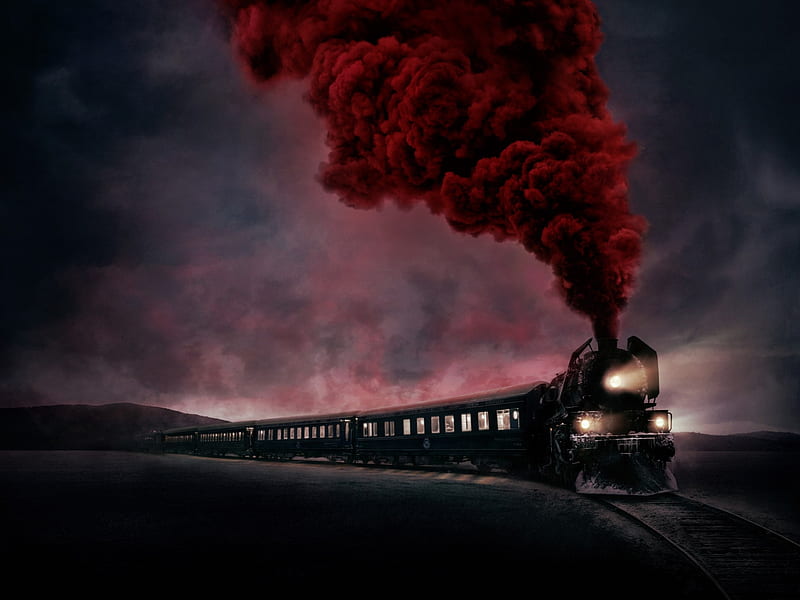 Murder on the Orient Express, poster, train, red smoke, movie, HD wallpaper