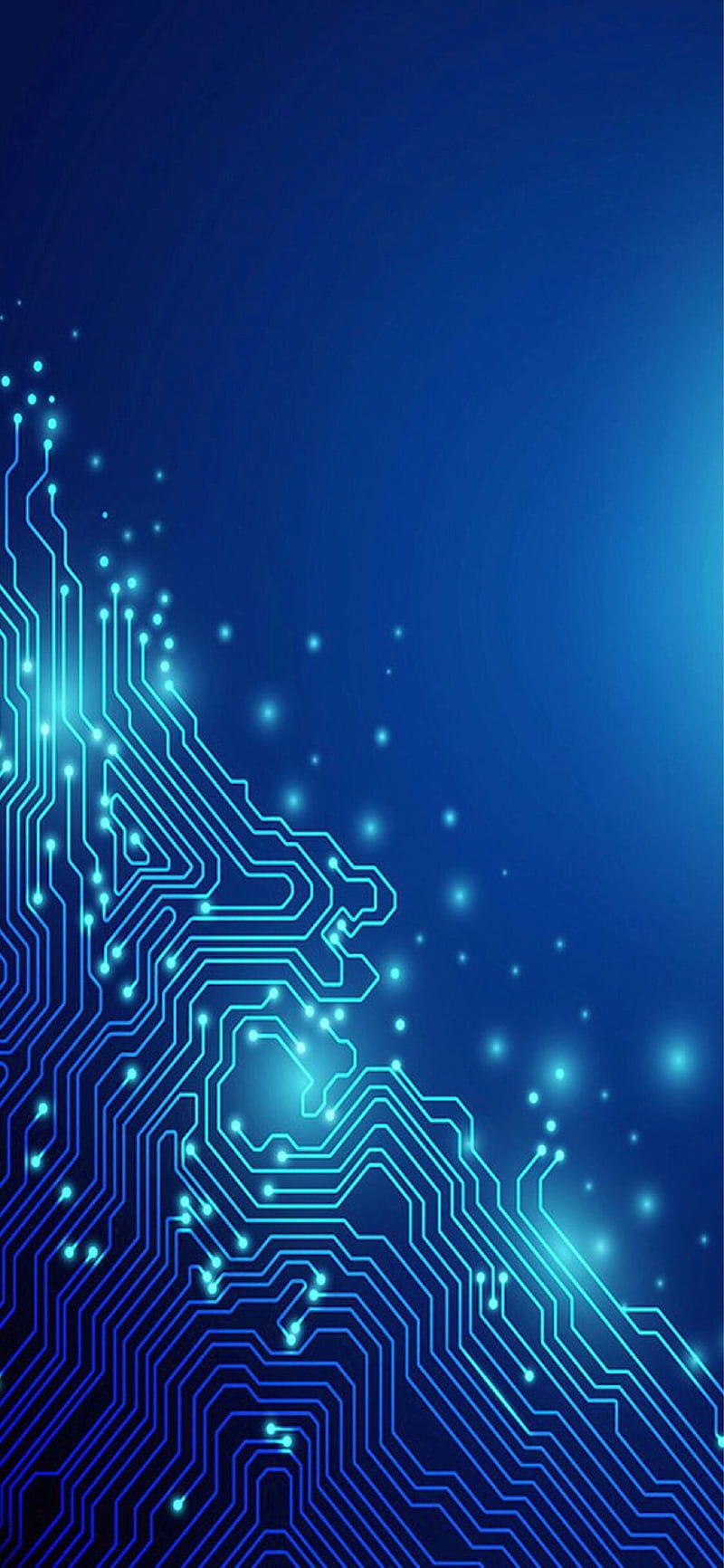 Blue Circuit Tech, technology, HD phone wallpaper