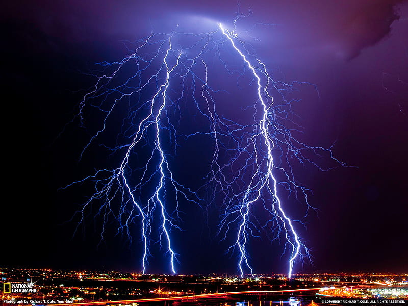 Lightning Arizona-National Geographic magazine graphy, HD wallpaper