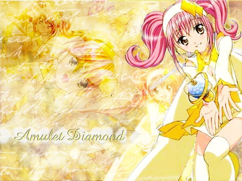 Amulet Diamond, dia, shugo, amulet, amu, yellow, diamond, HD wallpaper