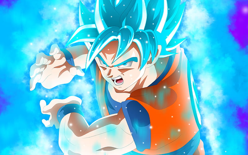 Blue Goku Super Saiyan Blue, creative, DBS, Super Saiyan God