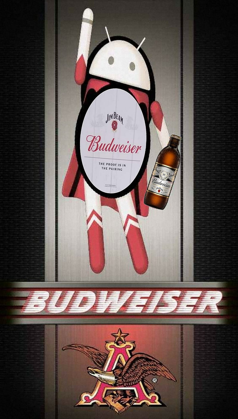 Droid budweiser, beer logo, buddroid, HD phone wallpaper