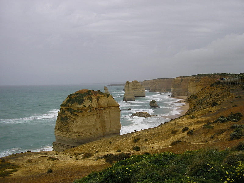 Great Ocean Road, Victoria, Australia, Victoria, Ocean, beach, Australia, Rocks, HD wallpaper