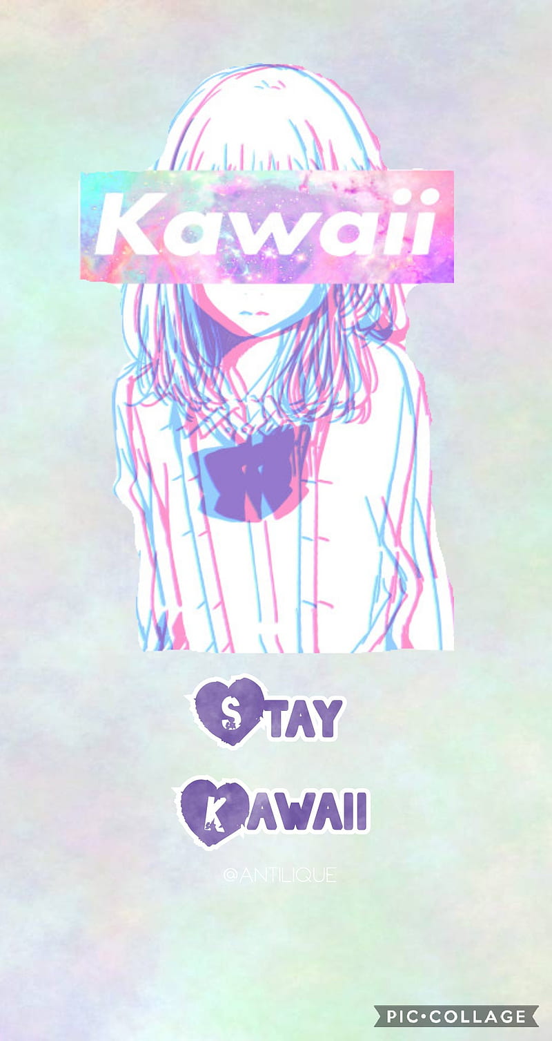 Anime Stay Kawaii, galaxy, kawaii anime, pastel, purple, stay kawaii, HD phone wallpaper