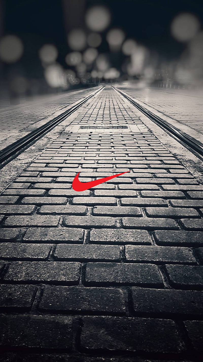 Nike Brick Road, black and white, brands, minimal, HD phone wallpaper |  Peakpx