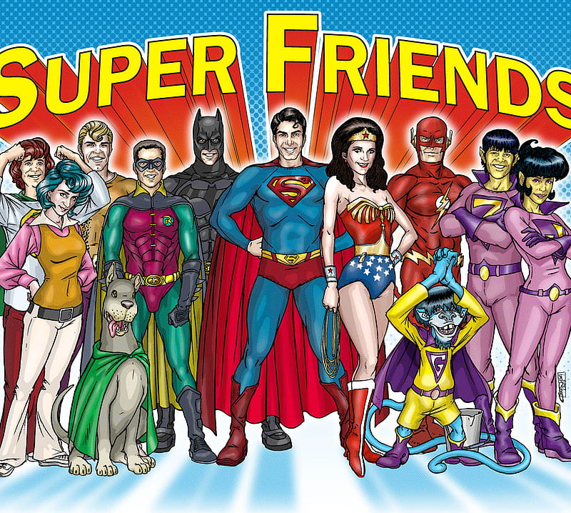 Superfriends, batman, flash, superman, wonder woman, HD wallpaper | Peakpx