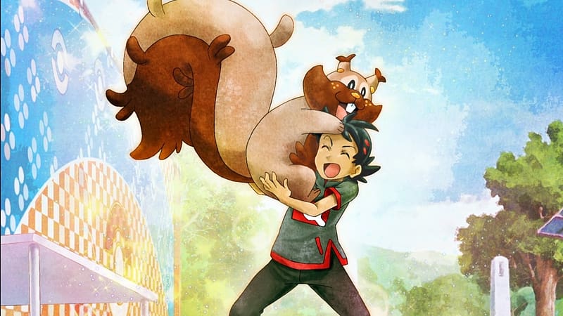Anime, Pokémon, Cute, Goh (Pokémon), Greedent (Pokémon), HD wallpaper
