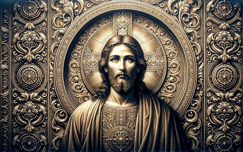 Jesus, icon, circle, AI art, HD wallpaper Jesus, icon, circle, AI art, HD wallpaper