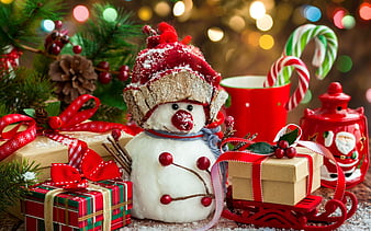 Christmas Cute Snowman Toy, HD wallpaper | Peakpx