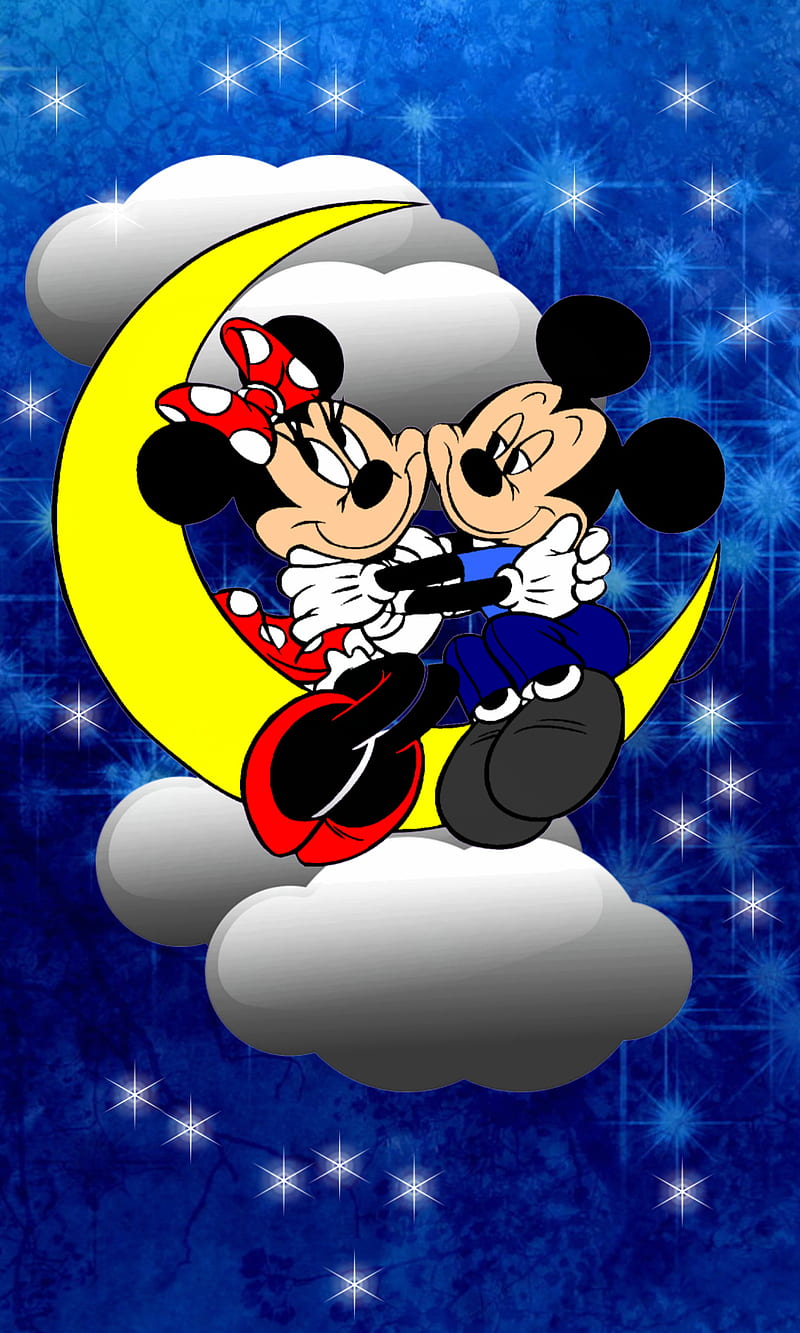 Mickey mouse, clouds, friends, moon, night, stars, HD phone wallpaper |  Peakpx