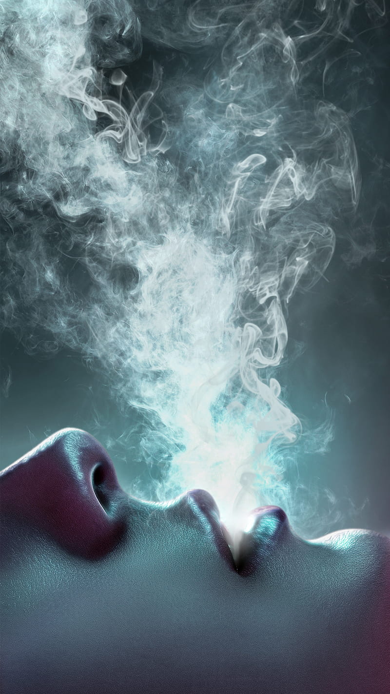 smokey chick, AMAZING, Smoke, cigarette, cigarettes, crazy, fog, girl, lady, mouth, weird, HD phone wallpaper