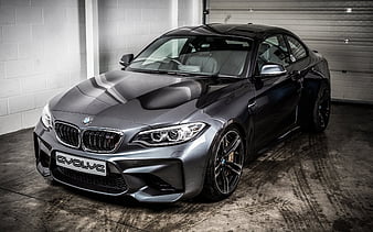 BMW M2 Coupe, 2016, Black M2, Black F87, sports car, tuning BMW M2, HD wallpaper