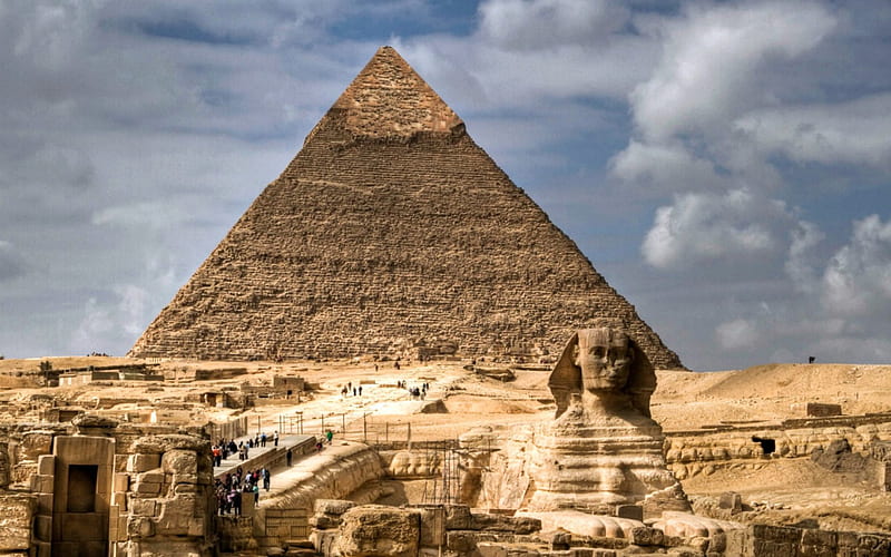 Gaza ~ Pyramid & Sphinx, Gaza, Pyramid, Ancient, Egypt, HD wallpaper