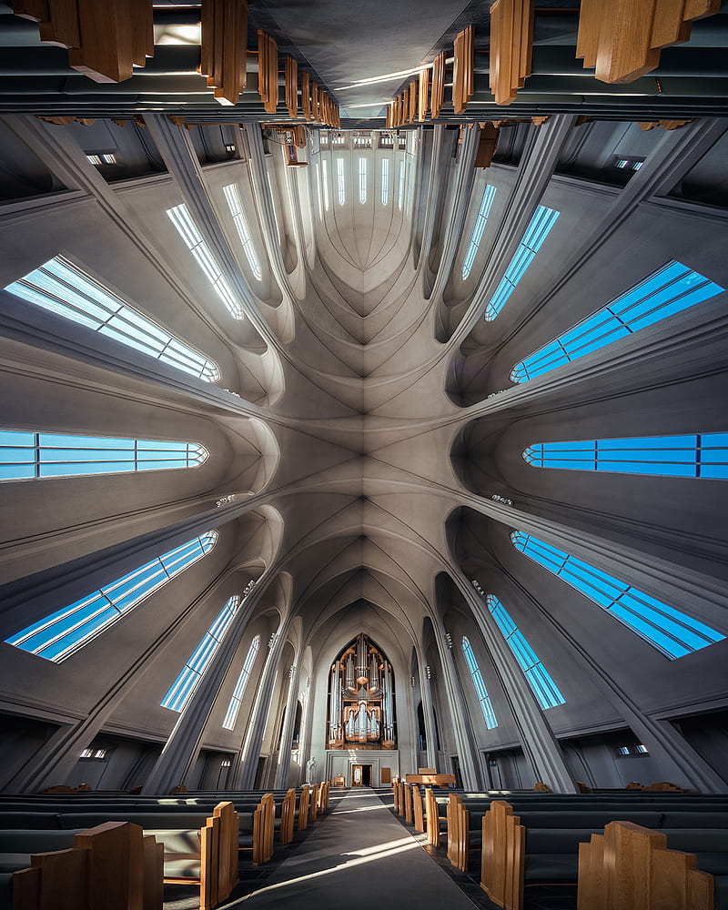 architecture, interior, cathedral, Peter Li, church, ceiling, manipulation, portrait display, symmetry, Altar, arch, HD phone wallpaper