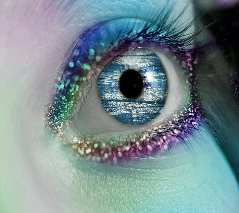 Colorful glitter Eye, colorful glitter, HD wallpaper