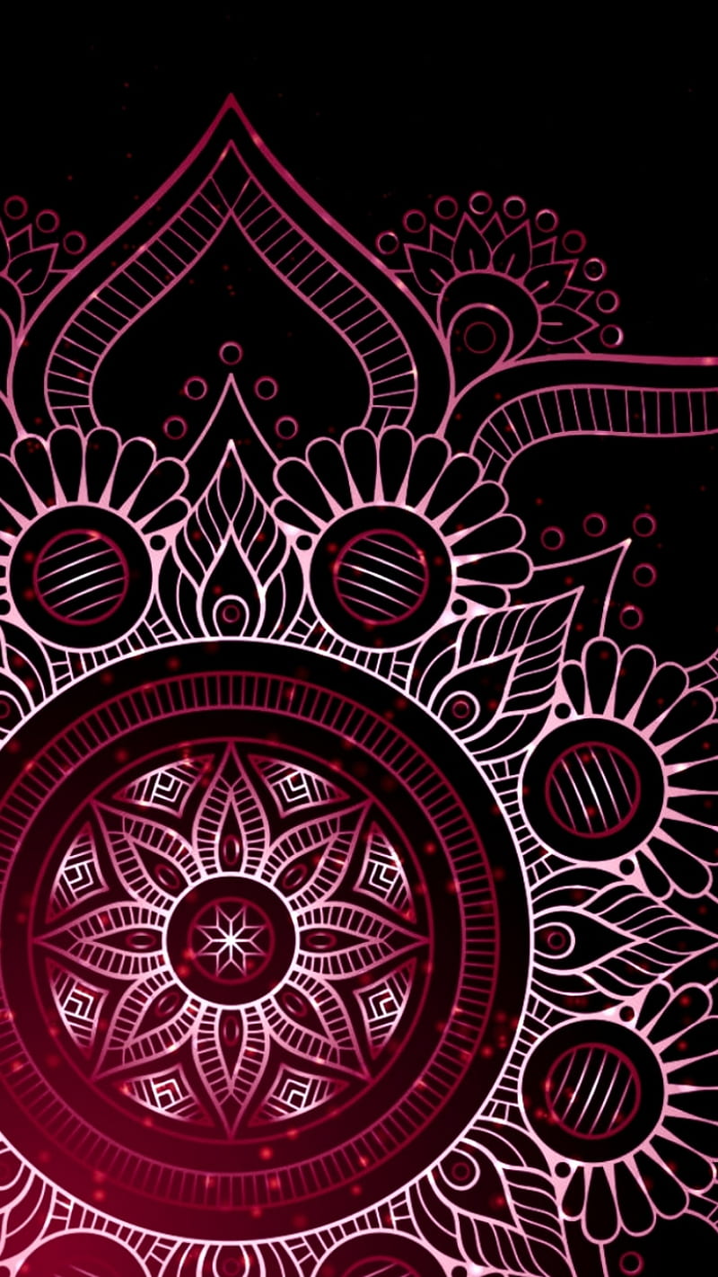 Maroon Mandala, bonito, desenho, pretty, purple, red, spiritual, style, zen, HD phone wallpaper