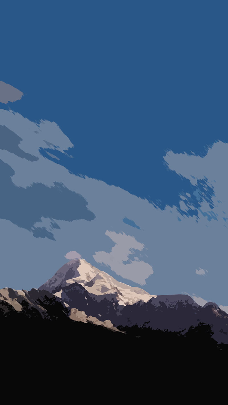 Flat Mountains, 929, desenho, flat, material, mountain, mountains, nature, sky, top, trista hogue, HD phone wallpaper