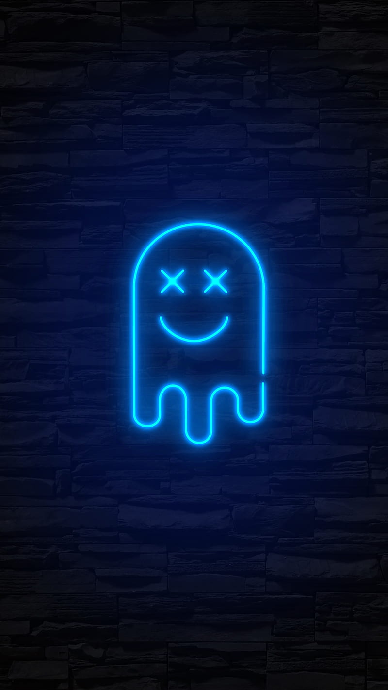Ghost Boo Neon, cute, dark, light, sign, HD phone wallpaper