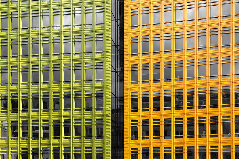 facade, building, architecture, yellow, HD wallpaper