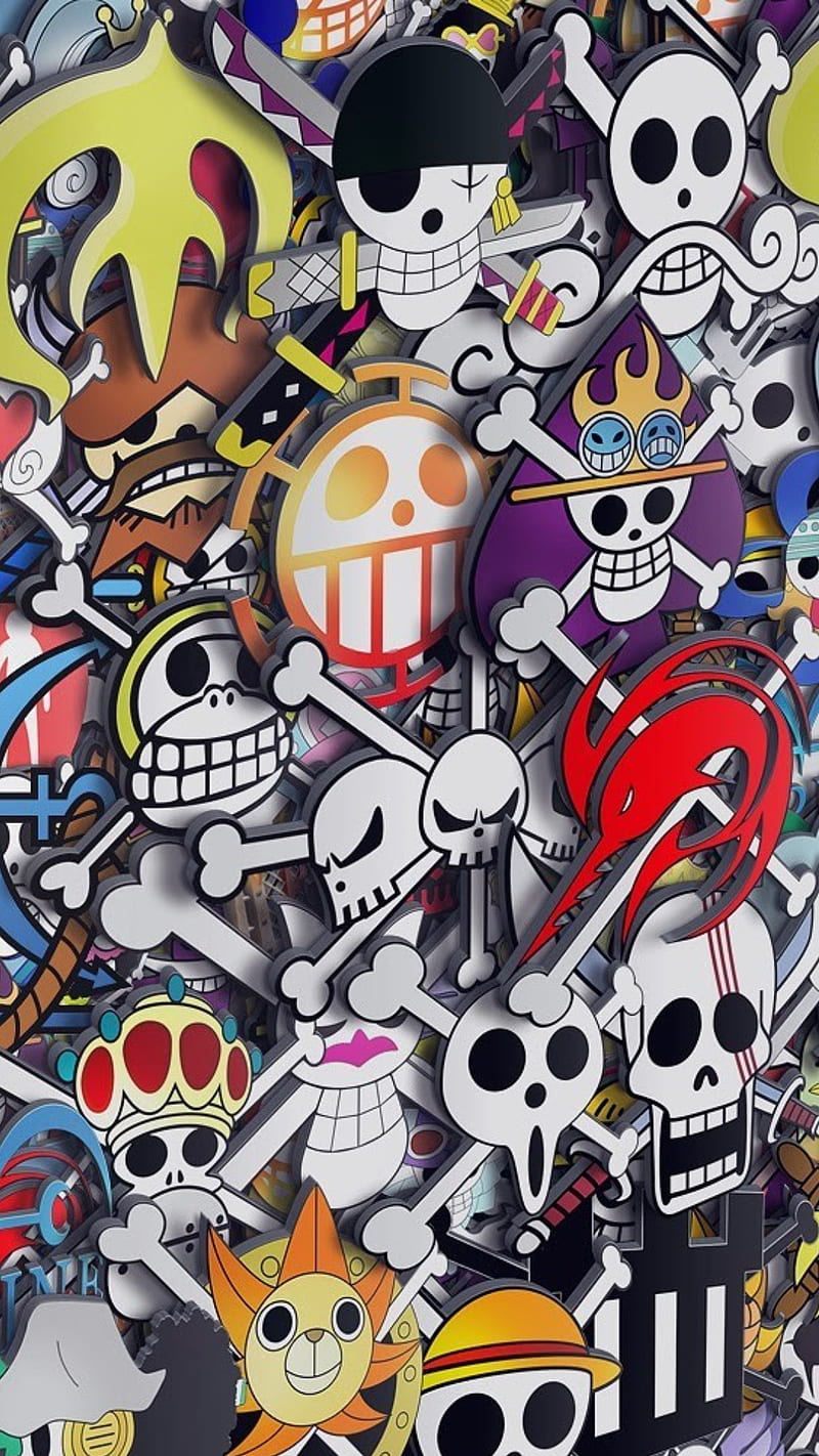 One piece, manga, skulls, HD phone wallpaper | Peakpx
