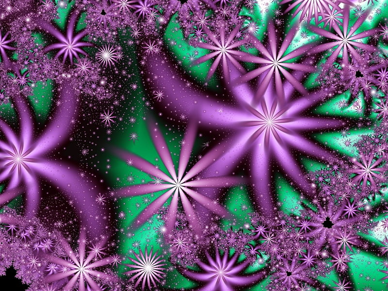 FLORAL purple, fractal, HD wallpaper