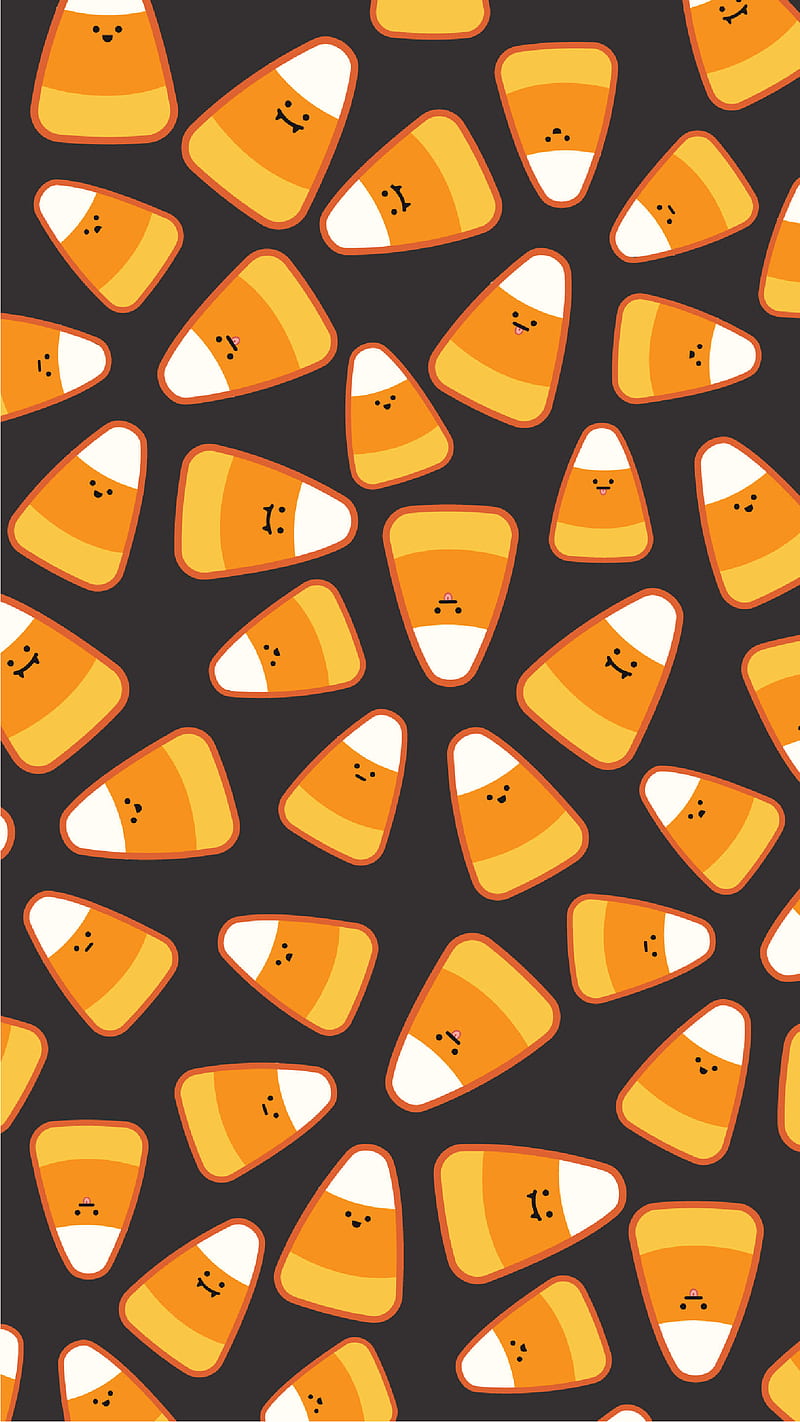 Candy Corn Black, Bare, bright, candy corn, cute, energetic, food, fun, halloween, holiday, kawaii, HD phone wallpaper