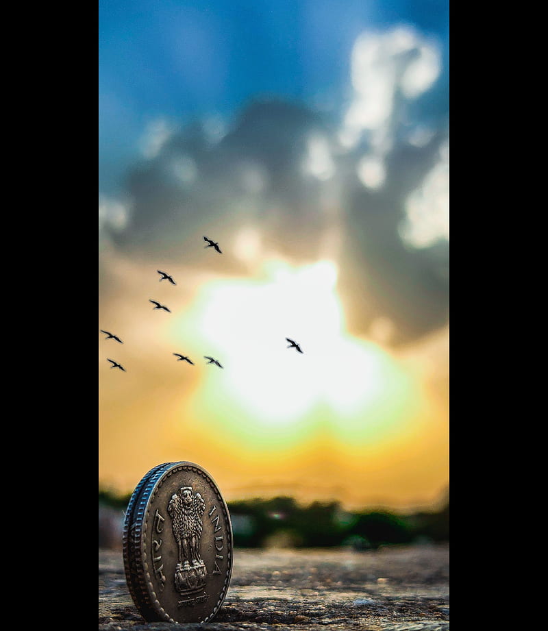 Sunset , bonito, coin, india, light, love, realme, sun, HD phone wallpaper