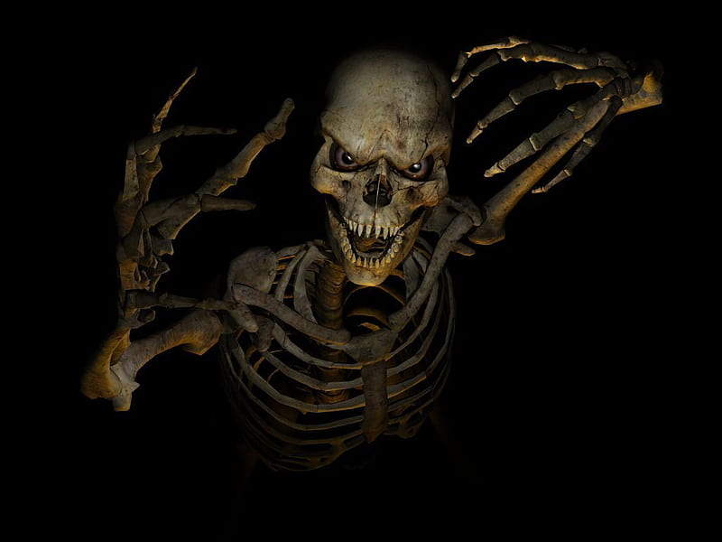 skeleton, death, abstract, fantasy, 3d, reaper, dark, grim, skull, HD wallpaper