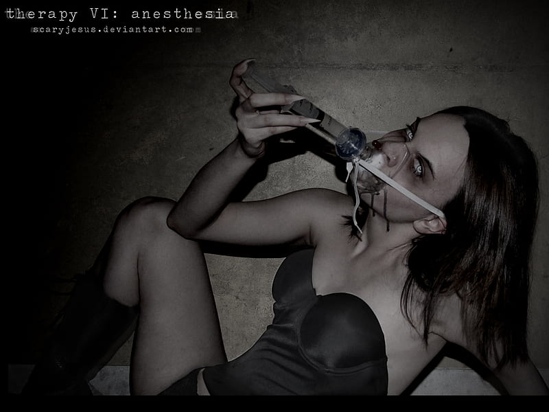 Anesthesia by scarypaper, horror, woman, goth, creepy, demon, girl, gross, gothic, dark, scary, HD wallpaper