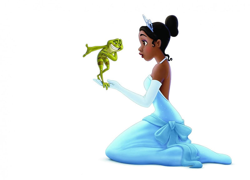 The Princess and the Frog (2009), naveen, movie, frog, fantasy, girl, green, the princess and the frog, tiana, white, princess, disney, blue, HD wallpaper