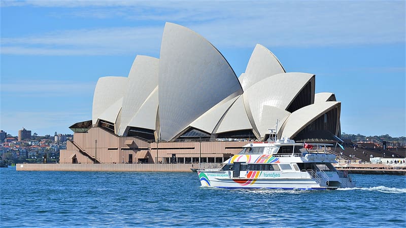 Sydney, Building, Boat, Australia, Sydney Opera House, , Circular Quay, Sydney Harbour, Ferry, HD wallpaper