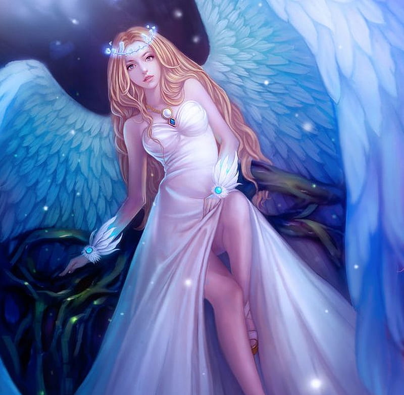 Fantasy Angel, artistic, art, fantasy, bonito, woman, artwork, HD wallpaper