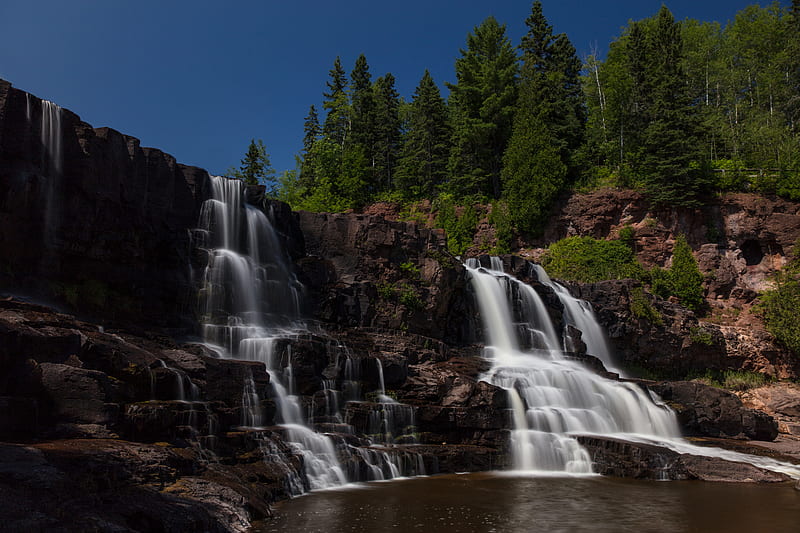 Gooseberry Falls - Middle Falls, Gooseberry Falls State PArk, Gooseberry Falls, Waterfalls, Minnesota, HD wallpaper