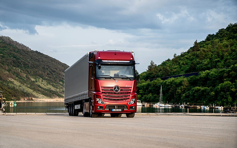 Mercedes-Benz Actros, trucking, Actros 1863 LS, new red Actros, cargo delivery, new trucks, delivery, german trucks, Mercedes, HD wallpaper