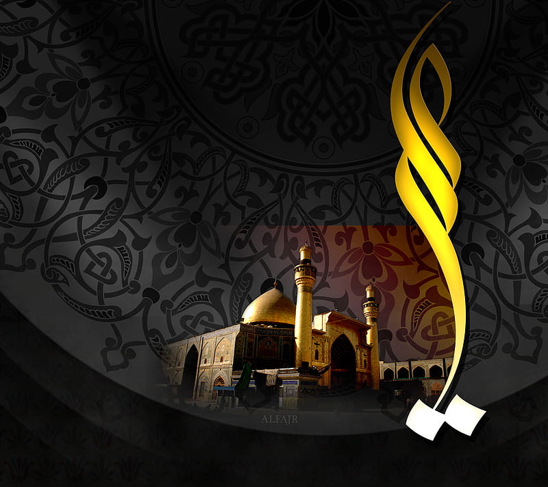 Imam Ali as, arabic, calligraphy, iraq, islam, najaf, shia, shrine, HD wallpaper