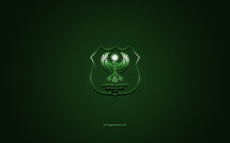 Al Masry SC, Egyptian football club, green logo, green carbon fiber background, Egyptian Premier League, football, Port Said, Egypt, Al Masry SC logo, HD wallpaper