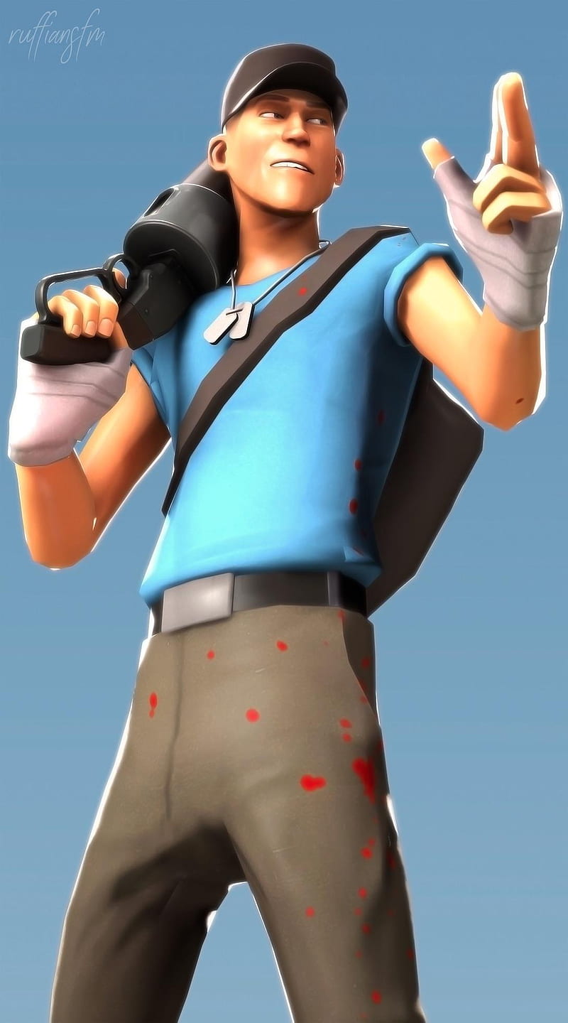 Blue scout , 2007, tf2, video games, HD phone wallpaper