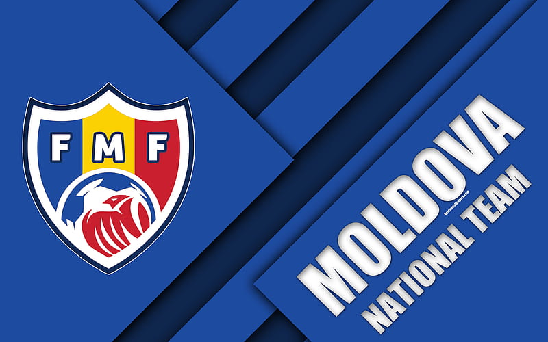 Moldova national football team emblem, material design, white blue red abstraction, logo, Football Association of Moldova, football, Moldova, coat of arms, HD wallpaper